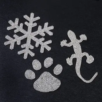 Персонализированная Наклейка Gecko Crystal Creative Dog Footprint Shape Auto Sticker Light Роскошная Полная Бриллиантовая Наклейка