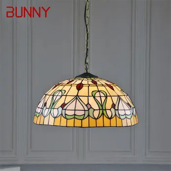 Подвесной светильник из стекла BUNNY Tiffany с креативным рисунком, винтажный подвесной светильник, декор для дома, столовой, спальни, отеля