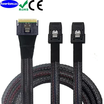 Полупрозрачный вставной кабель PCI-E Ultraport Slimline SAS Slim 4.0 SFF-8654 8i 74pin для подключения двойного кабеля SAS SFF-8087