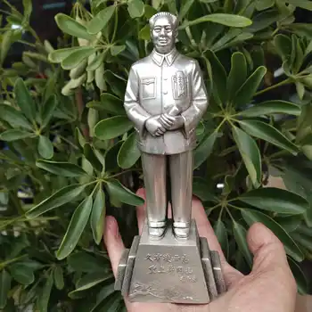 Посеребренная бронзовая статуя Председателя Мао, скульптура всего тела, украшение дома, Статуя ручной работы в офисе Мао Цзэдуна