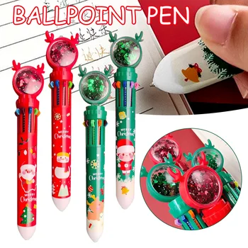 Прекрасная Рождественская Шариковая ручка с 10 Цветными портативными чернилами Soomthly Подарок на Рождество