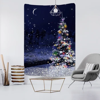Рождественский гобелен, акварель, Рождественская елка, прикроватная подвесная ткань, ткань для фона спальни, ткань для украшения стен