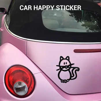 Семейство автомобильных наклеек из 10 частей с любимыми автомобильными счастливыми наклейками Наклейки на окно (черные)