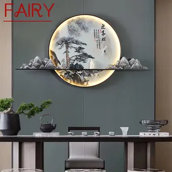 Сказочная современная настенная картина Внутри Креативного китайского пейзажа на фоне настенной росписи Прикроватное бра LED для дома Гостиной Спальни
