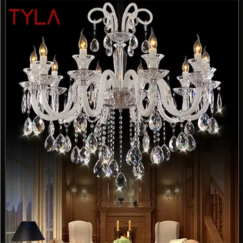 Современная люстра-свеча TYLA, подвесные светильники из светодиодного хрусталя, декоративные для домашнего зала, гостиной на вилле