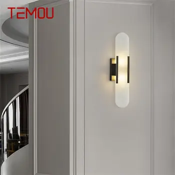 Современная медная лампа TEMOU, светодиодное классическое креативное бра для домашнего декора гостиной