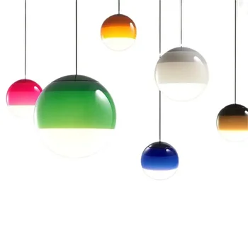 Современный креативный скандинавский градиентный красочный подвесной светильник Стеклянный шар СВЕТОДИОДНЫЙ подвесной светильник Столовая Спальня Ресторан подвеска на воздушном шаре