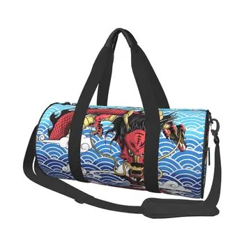 Спортивные сумки Red Dragon Flying, Японский крутой багаж, спортивная сумка с обувью, винтажные сумки, мужская дизайнерская водонепроницаемая сумка для фитнеса.