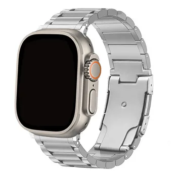Титановый Металлический Ремешок Для Apple Watch Band 44 мм 45 мм 40 мм 41 мм 42 мм 38 мм Браслет-Звено iWatch Series 6 5 4 SE 7 8 ultra band 49 мм