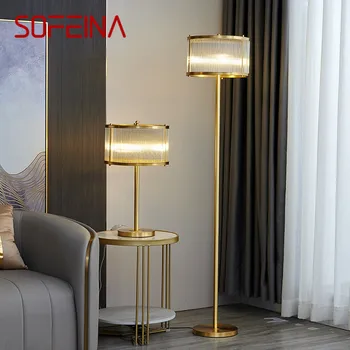 Торшер SOFEINA из скандинавской латуни, современная Роскошная спальня, гостиная Рядом с диваном, светодиодный декоративный светильник для стояния