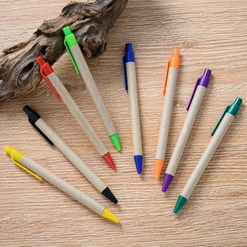 Шариковая ручка из ЭКО-переработанной бумаги 100ШТ. Бумажная шариковая ручка Экологически чистая шариковая ручка Офисные школьные принадлежности
