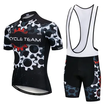 2020 Gear Велоспорт Джерси Мужские шорты Комплект Дышащей одежды Велосипедная одежда Комплекты велосипедной майки с коротким рукавом Гелевая прокладка Черный Быстросохнущий