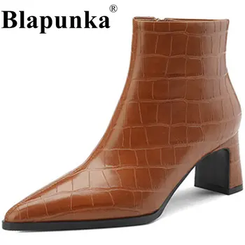 Blapunka/ Женские ботинки из натуральной кожи с узором 