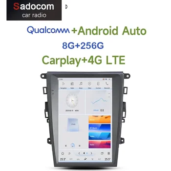 Tesla Qualcomm Carplay 4G LTE 360 Автомобильный DVD-плеер Android 11,0 8G + 256G Bluetooth Wifi GPS карта RDS Радио Для Ford Mondeo 2013-2017