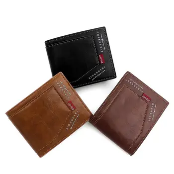 Мягкий мужской короткий кошелек, портативный Многопозиционный Водонепроницаемый мужской карман для монет, Ретро 3-х Кратный кошелек, держатель для карт