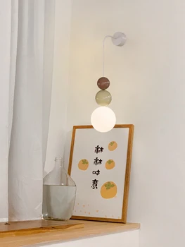 Настенный светильник, светильник для спальни, современный минималистичный коридорный светильник, прикроватная лампа в кремовом стиле для прохода, нерегулярные скважинные лампы