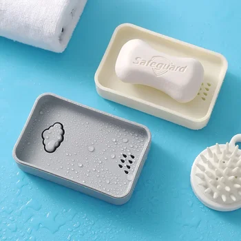 Новая мода, простая и удобная Маленькая коробка для мыла Fresh Cloud, коробка для мыла с двойным сливом, кронштейн для ванной комнаты