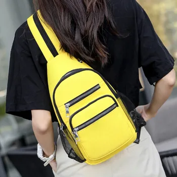 Уличная женская нагрудная сумка из ткани Оксфорд, однотонная сумка через плечо, женская Мужская повседневная спортивная сумка для путешествий, рюкзак небольшой вместимости
