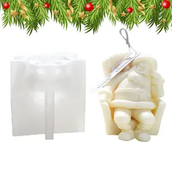 Форма из смолы Санта-Клауса многоцелевая настольная рождественская декоративная свеча Санта-Клауса силиконовая форма для домашнего мыла форма ручной работы