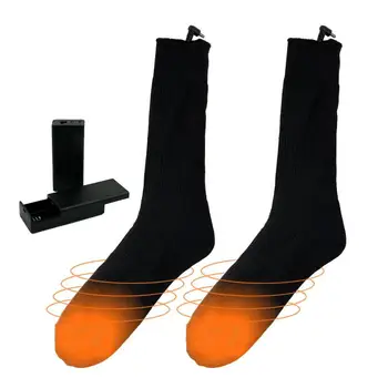Электрические носки, электрические носки с подогревом, перезаряжаемые Мягкие зимние термоэлектрические носки для кемпинга, спортивных походов